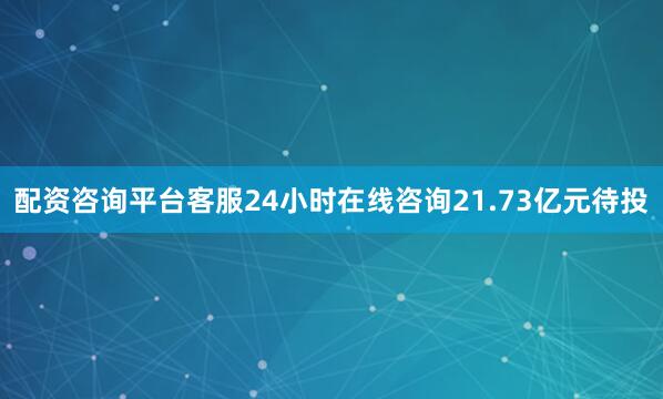 配资咨询平台客服24小时在线咨询　　21.73亿元待投